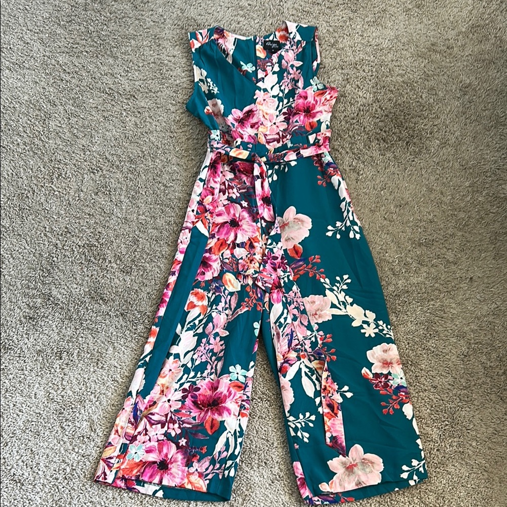 Beige by eci Blue and Pink Jumpsuit